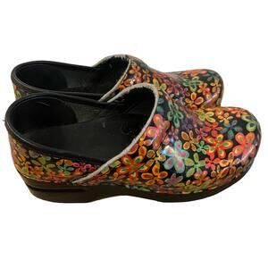 Dansko Women’s Clogs Flowers Leather Shoes Size Euro 37 Slip On
